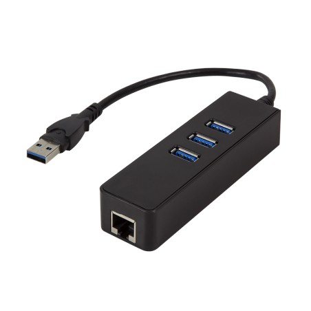 LogiLink USB 30 3-Port Hub W Gigabit